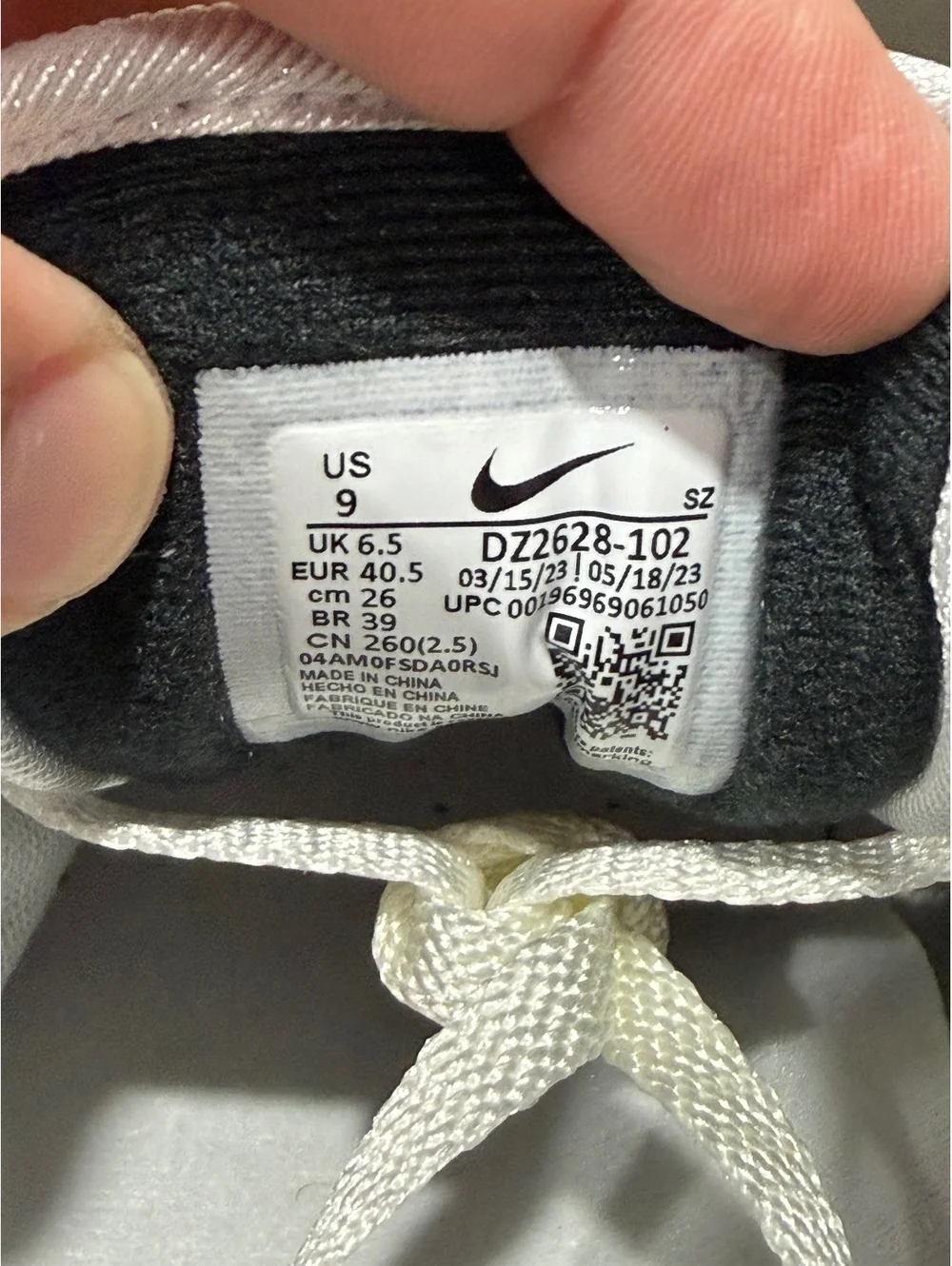 Size 9 - Nike Women’s Air Max 1 “White Black”